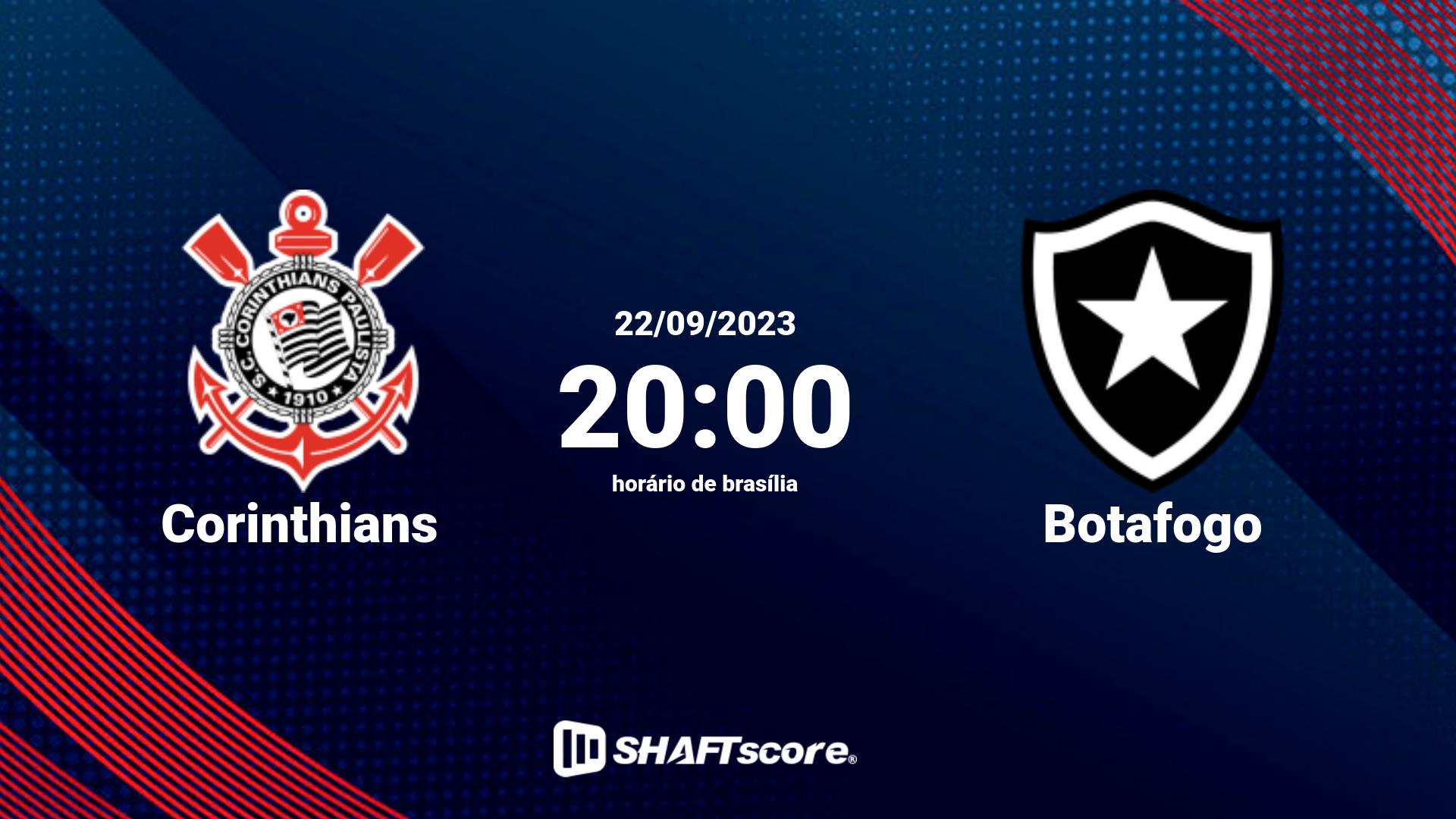 Estatísticas do jogo Corinthians vs Botafogo 22.09 20:00