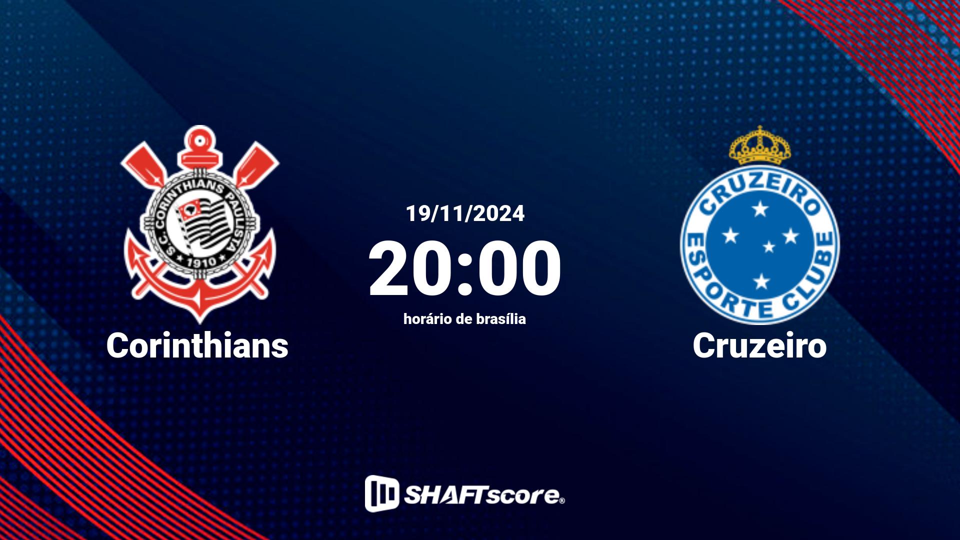 Estatísticas do jogo Corinthians vs Cruzeiro 19.11 20:00