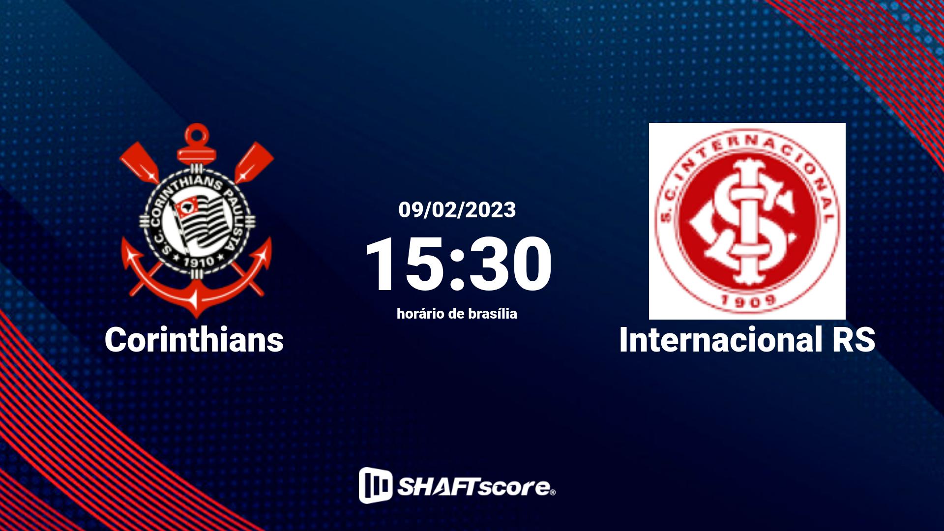 Estatísticas do jogo Corinthians vs Internacional RS 09.02 15:30