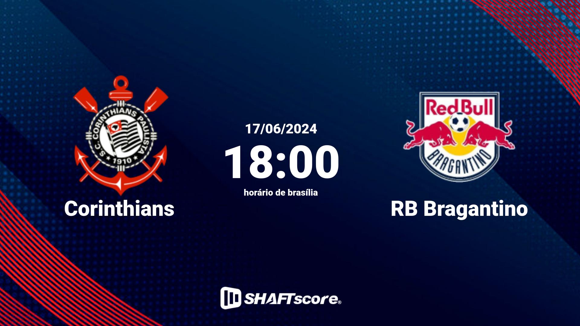 Estatísticas do jogo Corinthians vs RB Bragantino 17.06 19:00