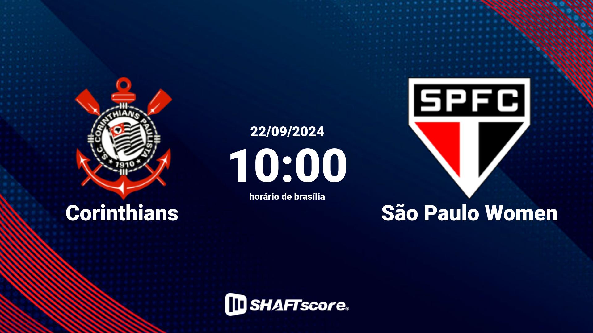 Estatísticas do jogo Corinthians vs São Paulo Women 22.09 10:00