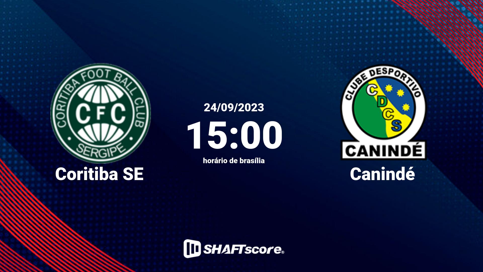 Estatísticas do jogo Coritiba SE vs Canindé 24.09 15:00