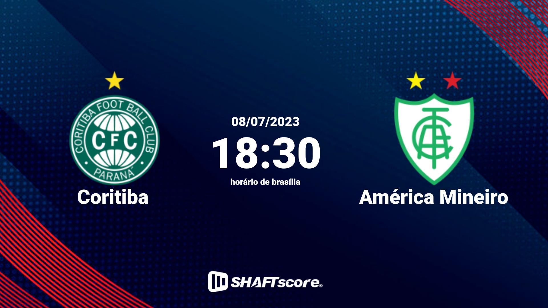 Estatísticas do jogo Coritiba vs América Mineiro 08.07 18:30