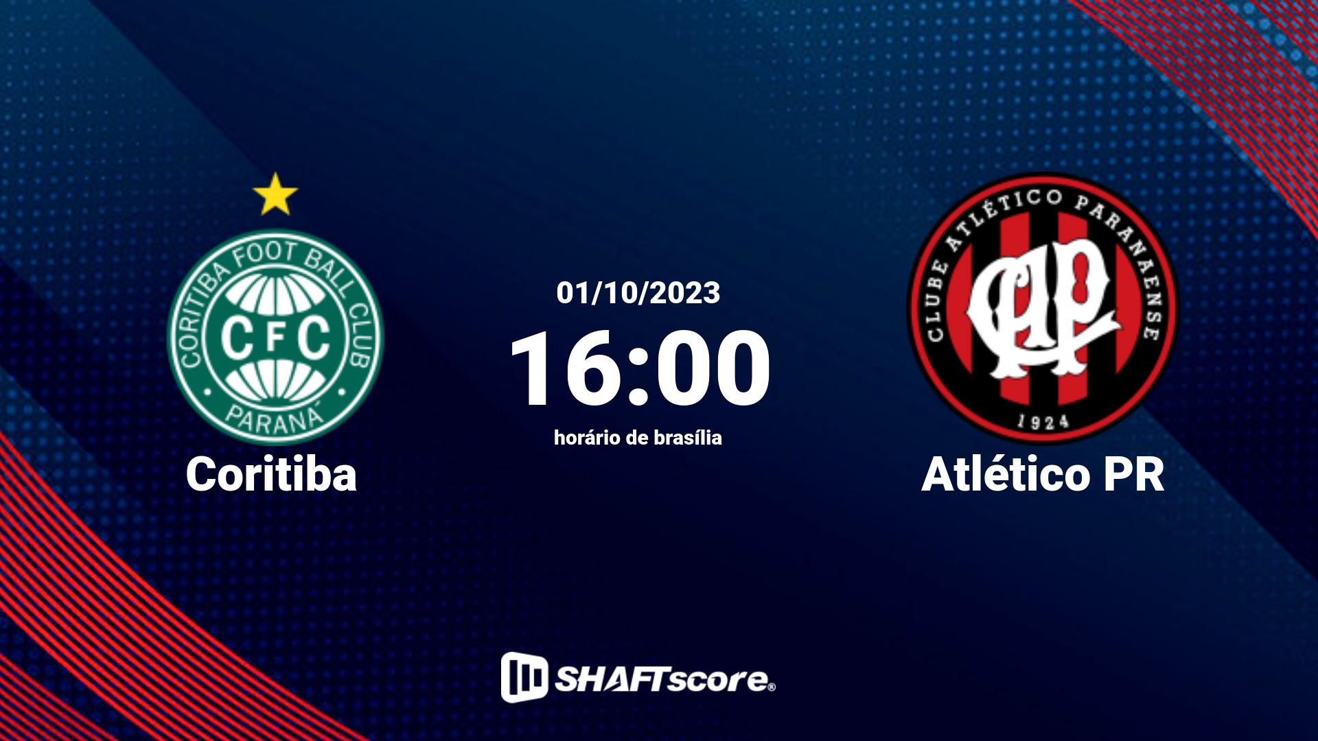 Estatísticas do jogo Coritiba vs Atlético PR 01.10 16:00