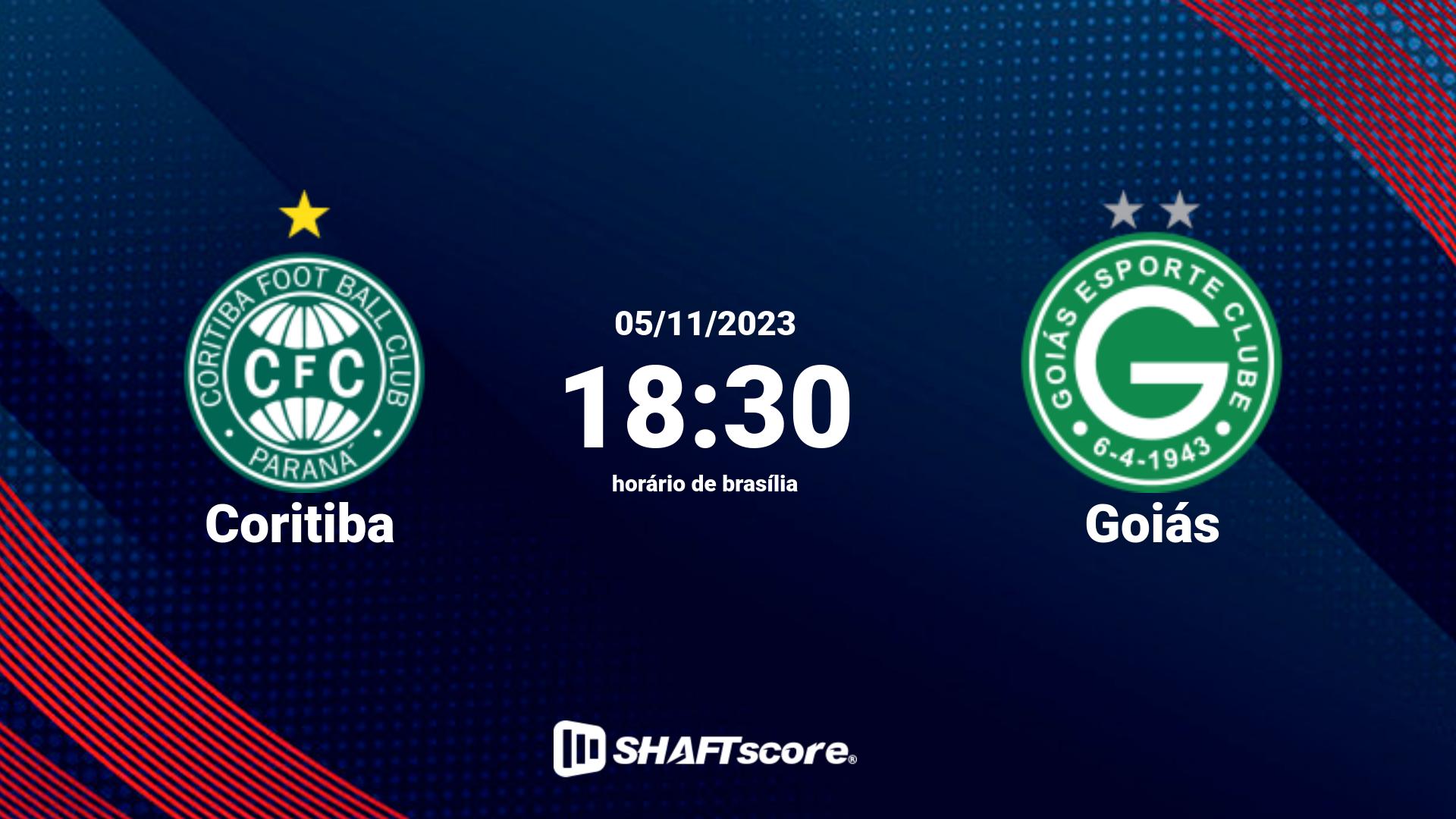 Estatísticas do jogo Coritiba vs Goiás 05.11 18:30