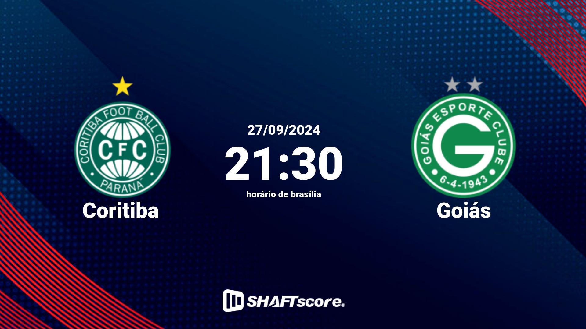 Estatísticas do jogo Coritiba vs Goiás 27.09 21:30