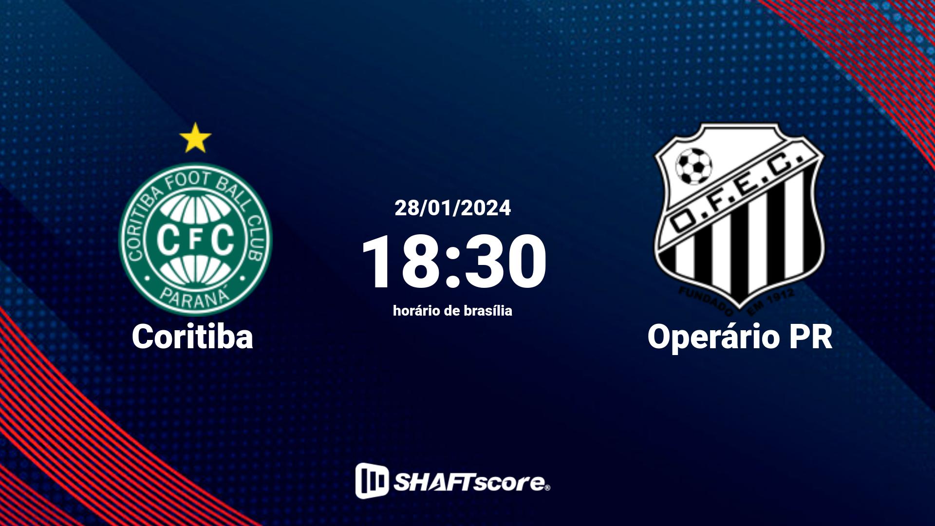 Estatísticas do jogo Coritiba vs Operário PR 27.05 19:00