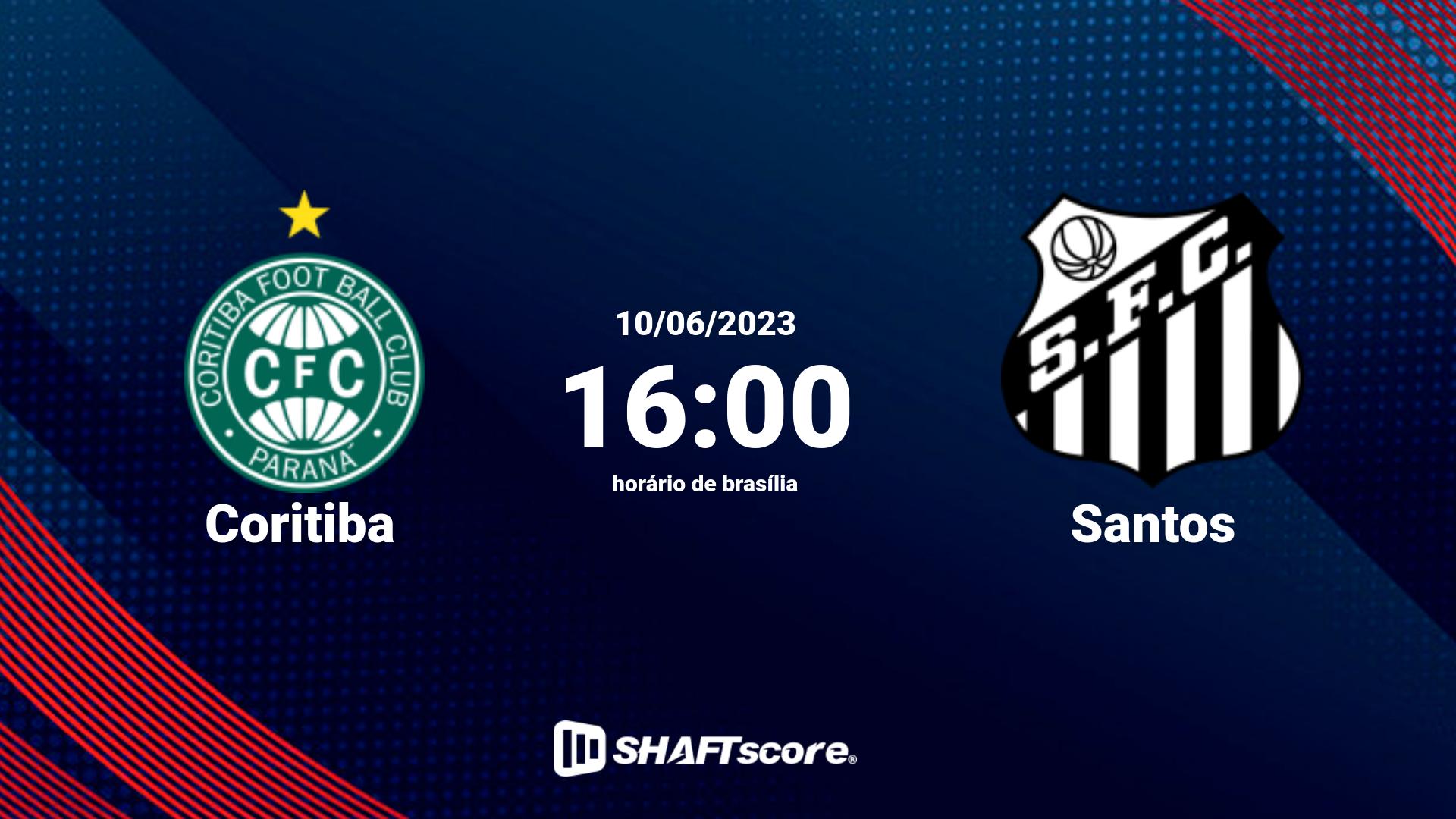 Estatísticas do jogo Coritiba vs Santos 10.06 16:00