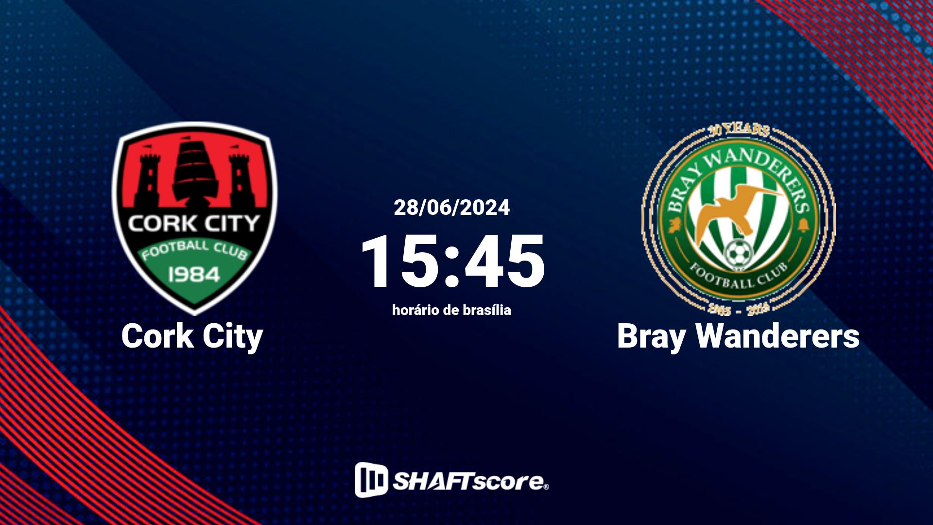 Estatísticas do jogo Cork City vs Bray Wanderers 28.06 15:45