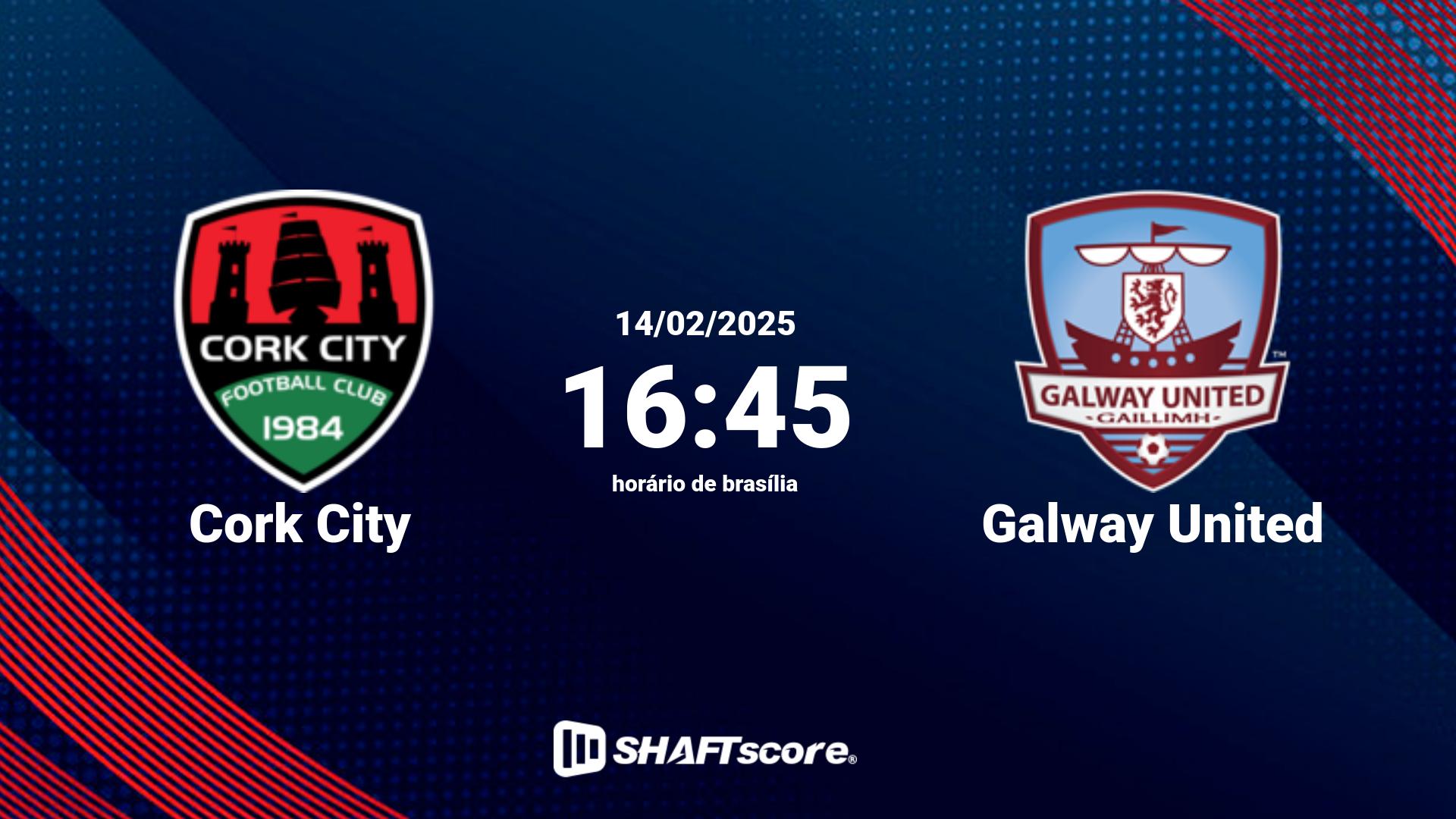 Estatísticas do jogo Cork City vs Galway United 14.02 16:45