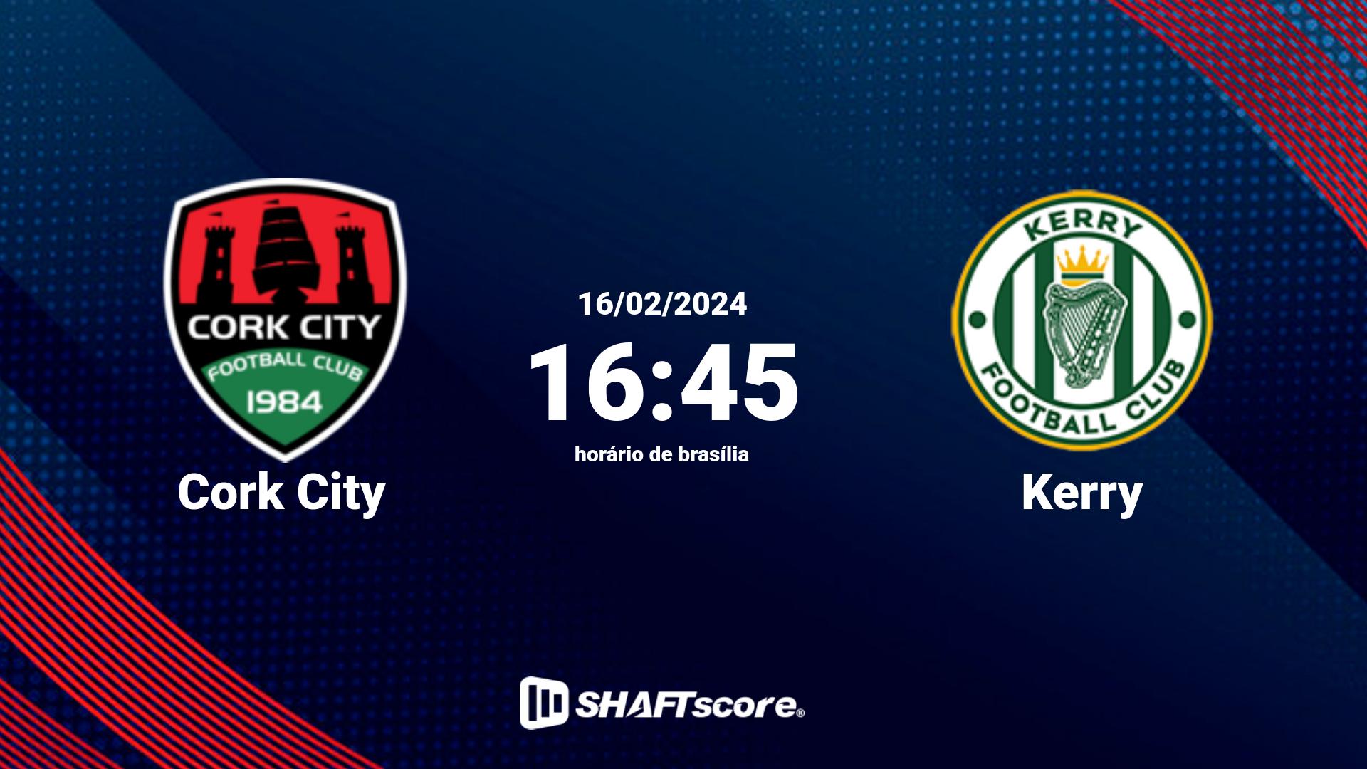 Estatísticas do jogo Cork City vs Kerry 16.02 16:45