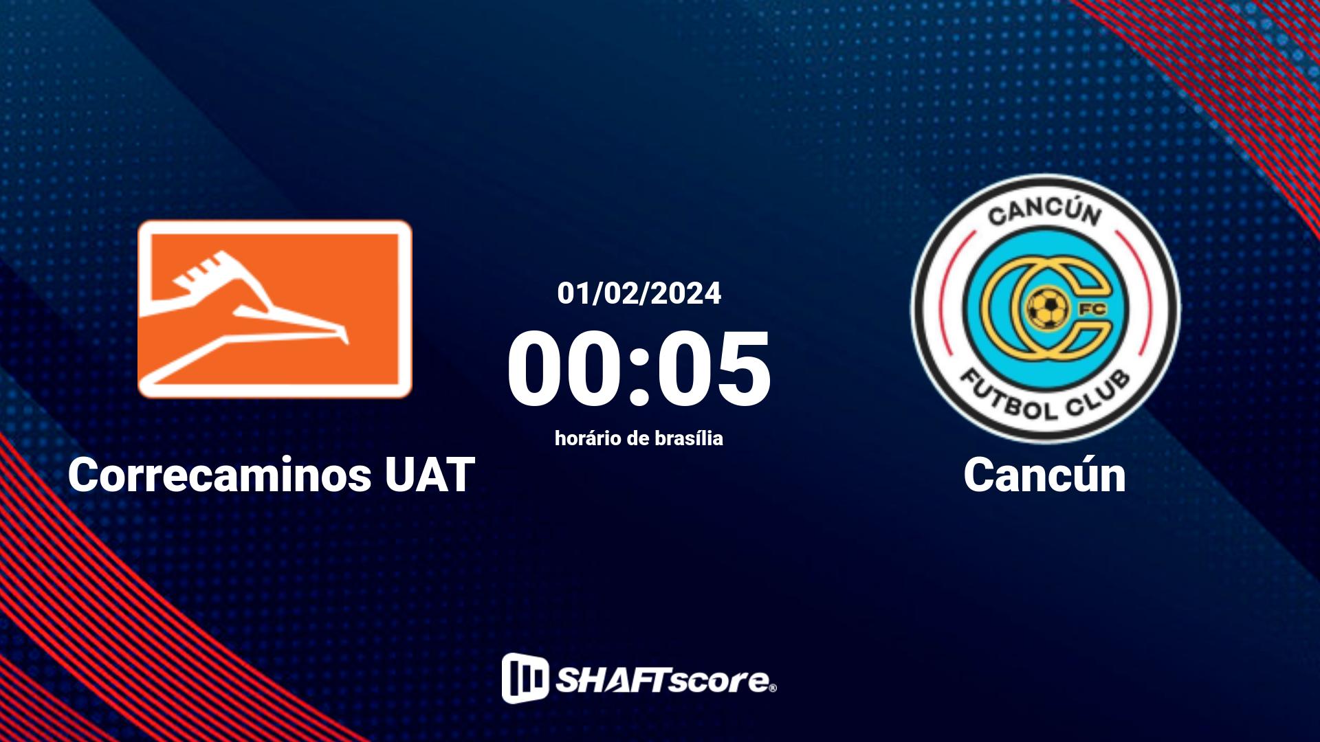 Estatísticas do jogo Correcaminos UAT vs Cancún 01.02 00:05