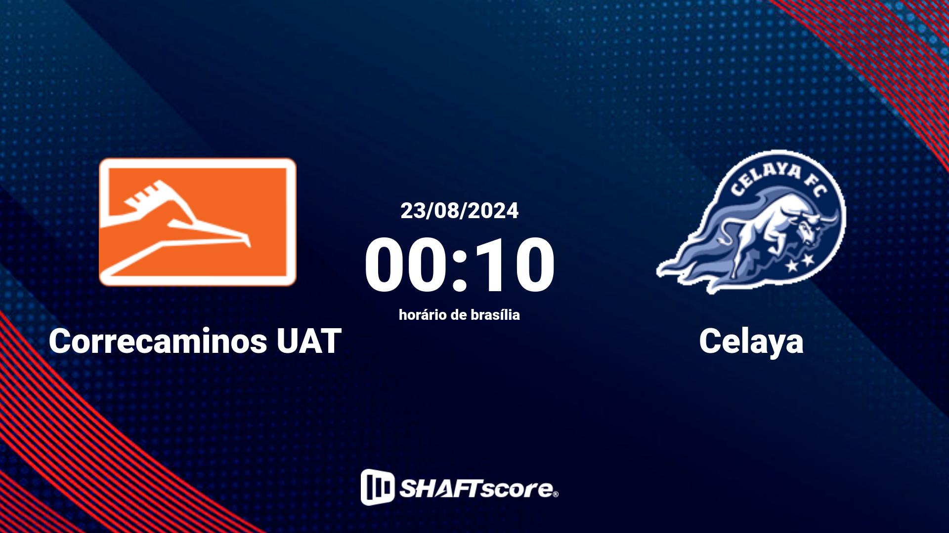 Estatísticas do jogo Correcaminos UAT vs Celaya 23.08 00:10