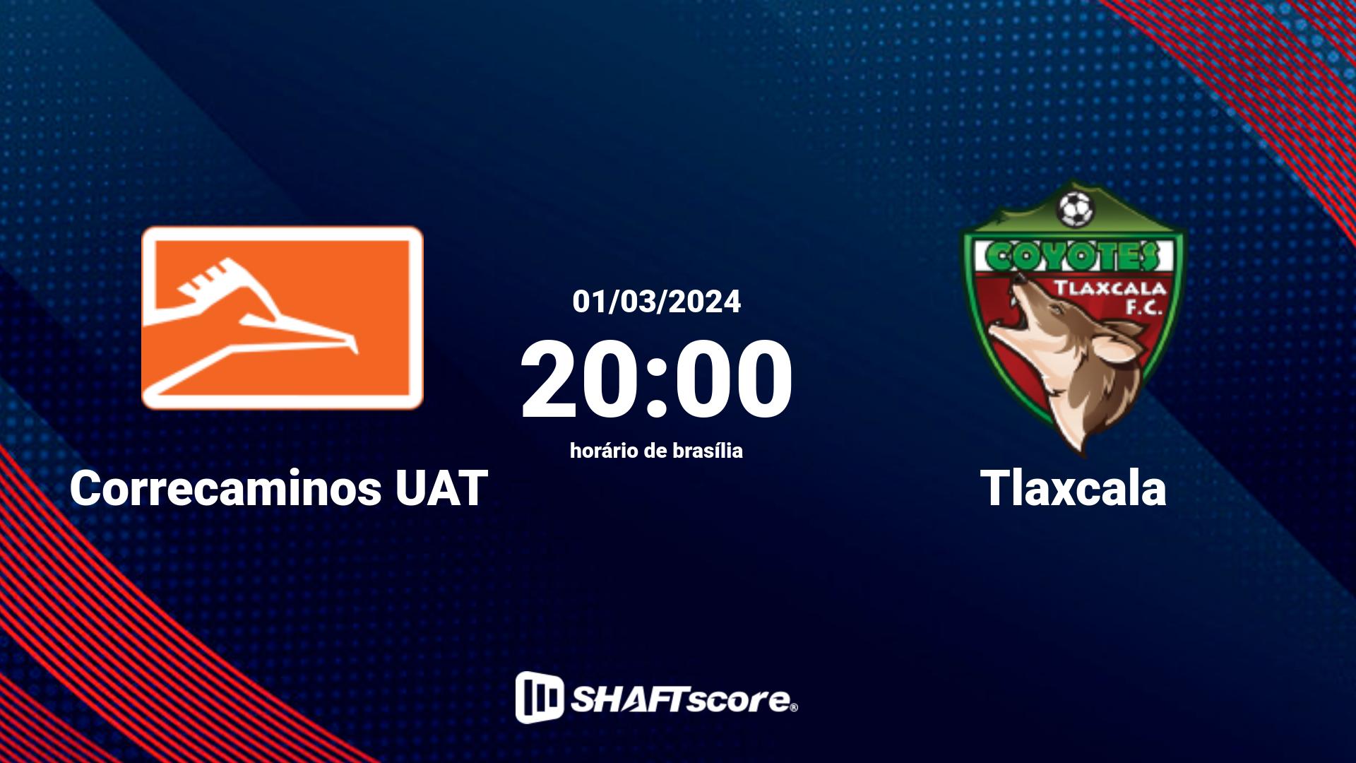 Estatísticas do jogo Correcaminos UAT vs Tlaxcala 01.03 20:00