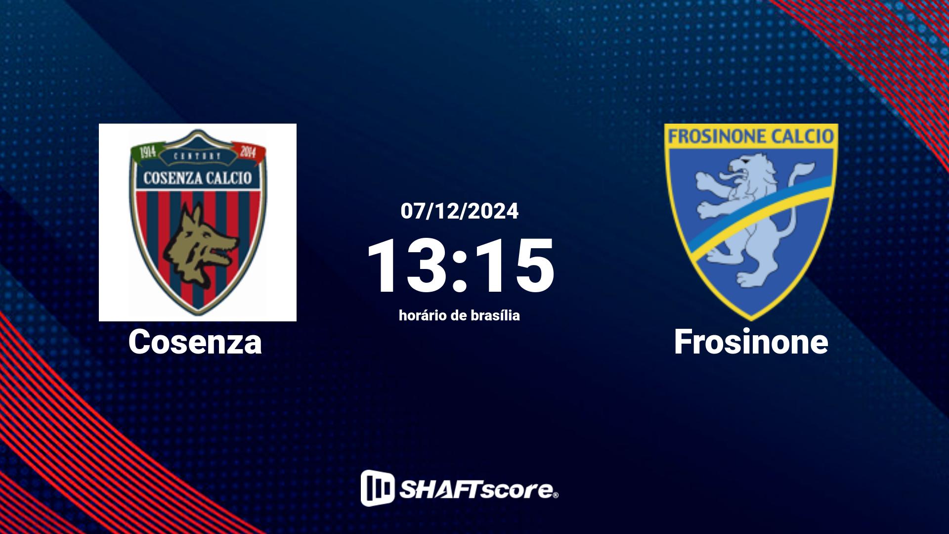 Estatísticas do jogo Cosenza vs Frosinone 07.12 13:15