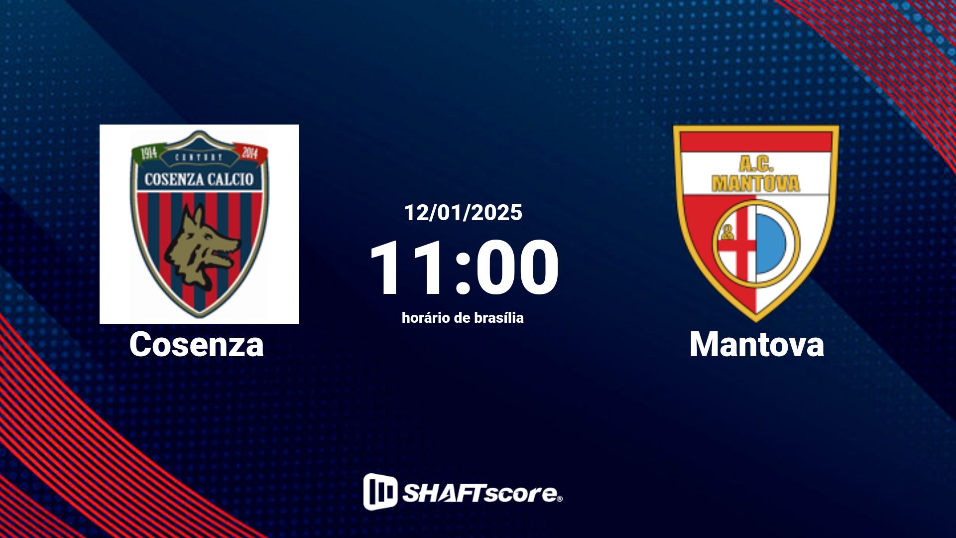 Estatísticas do jogo Cosenza vs Mantova 12.01 11:00