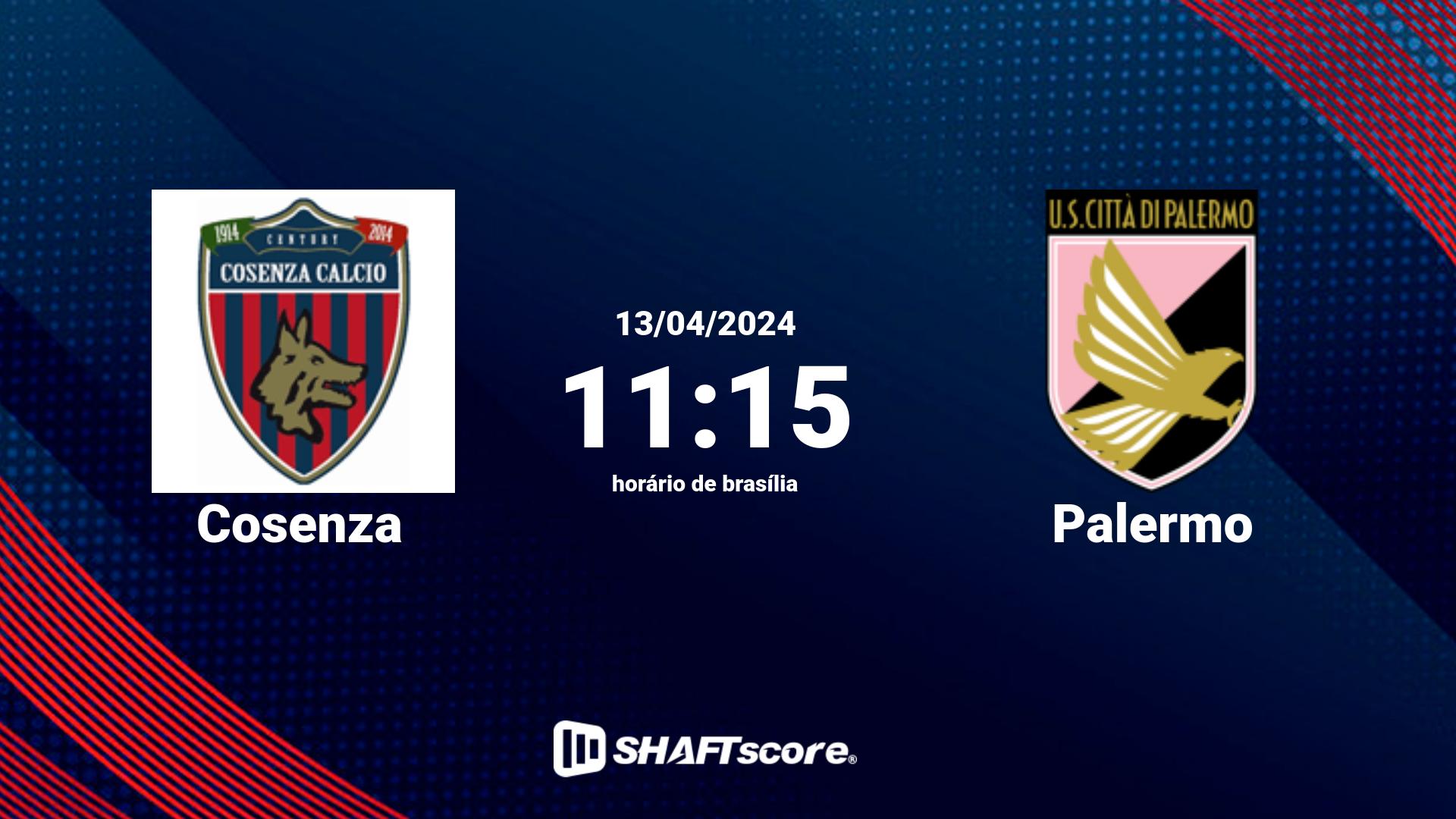 Estatísticas do jogo Cosenza vs Palermo 13.04 11:15