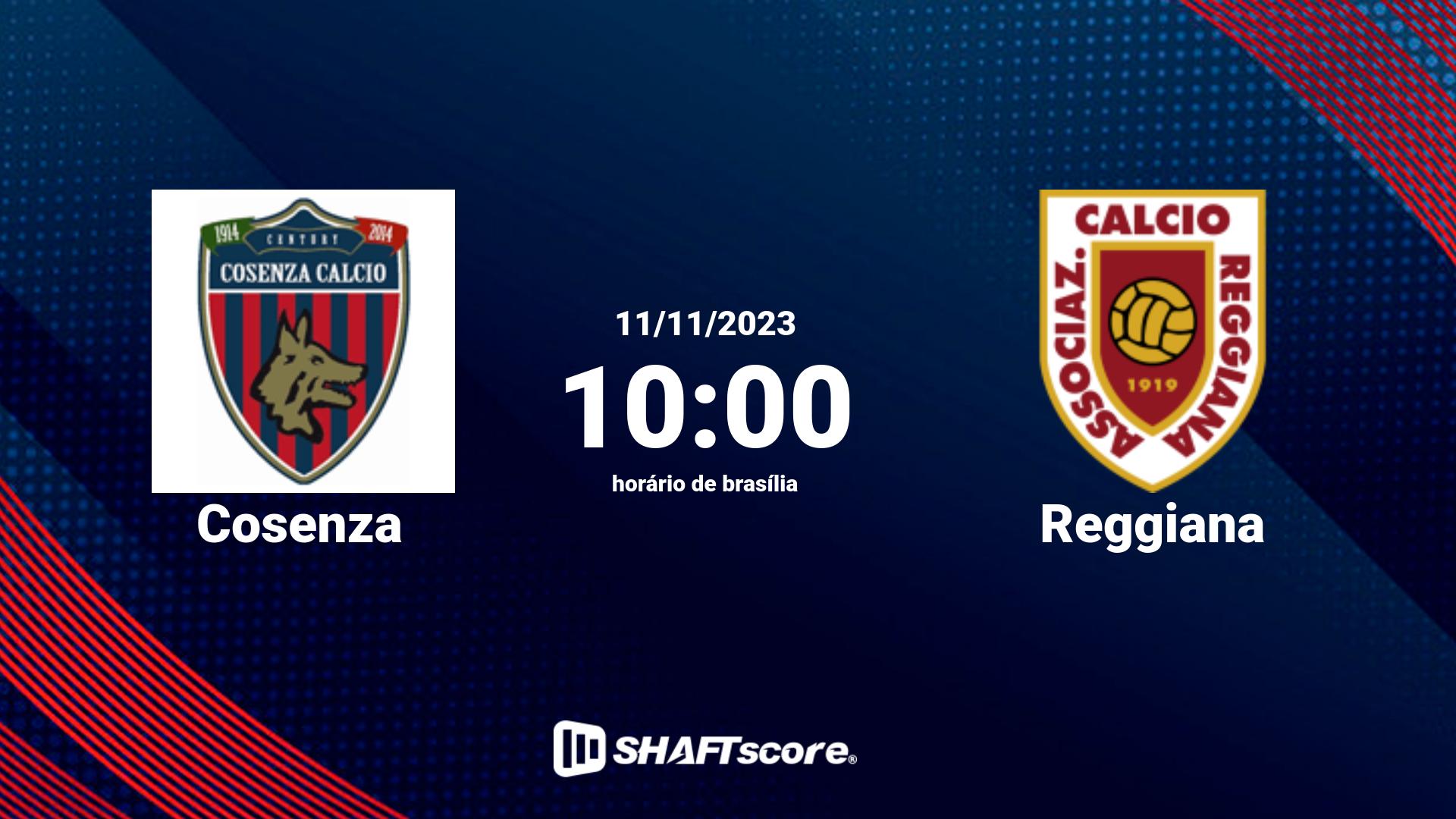 Estatísticas do jogo Cosenza vs Reggiana 11.11 10:00