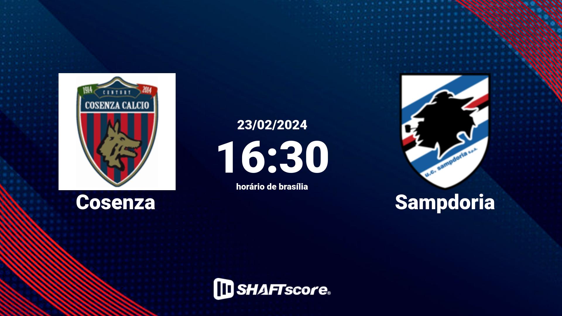 Estatísticas do jogo Cosenza vs Sampdoria 23.02 16:30