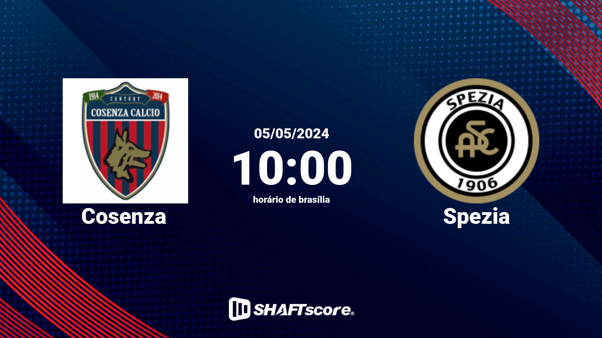 Estatísticas do jogo Cosenza vs Spezia 05.05 10:00