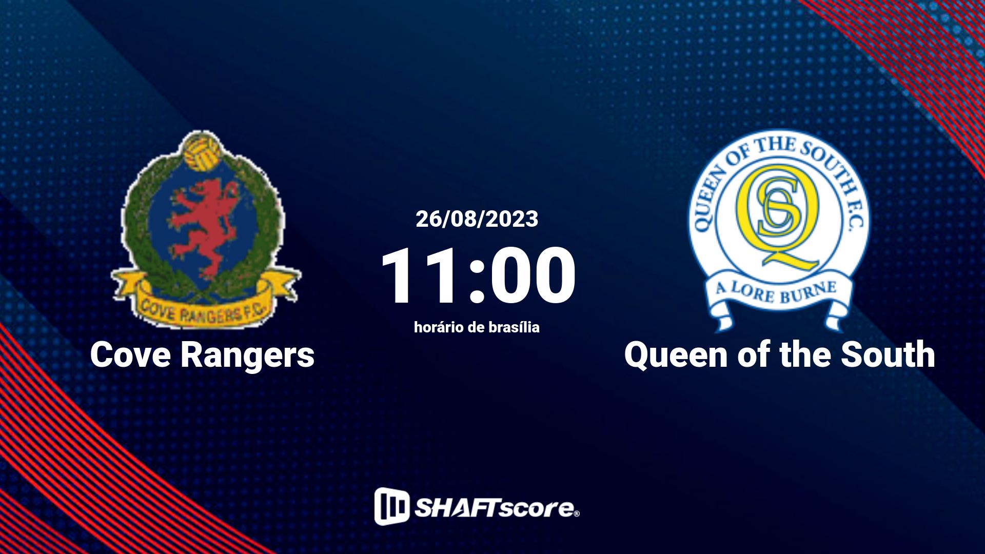 Estatísticas do jogo Cove Rangers vs Queen of the South 26.08 11:00