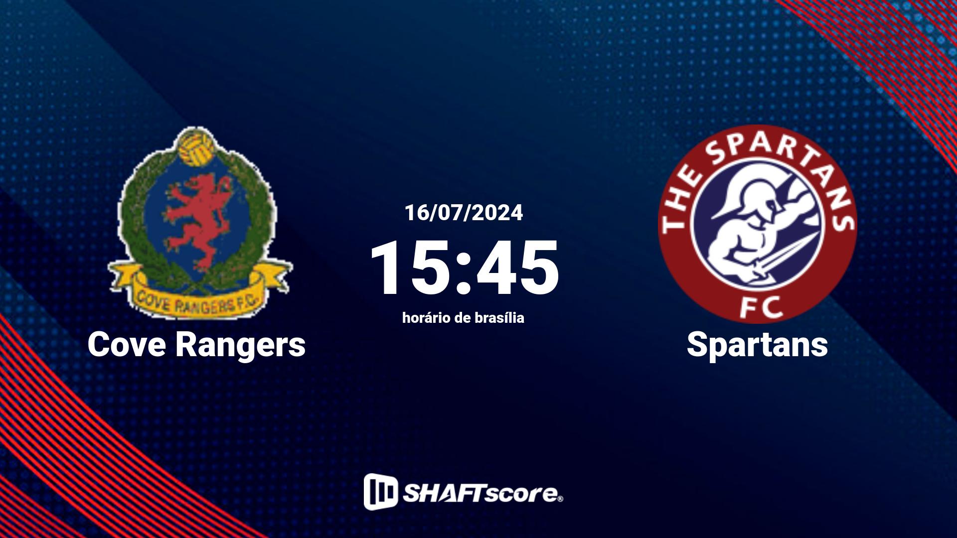 Estatísticas do jogo Cove Rangers vs Spartans 16.07 15:45