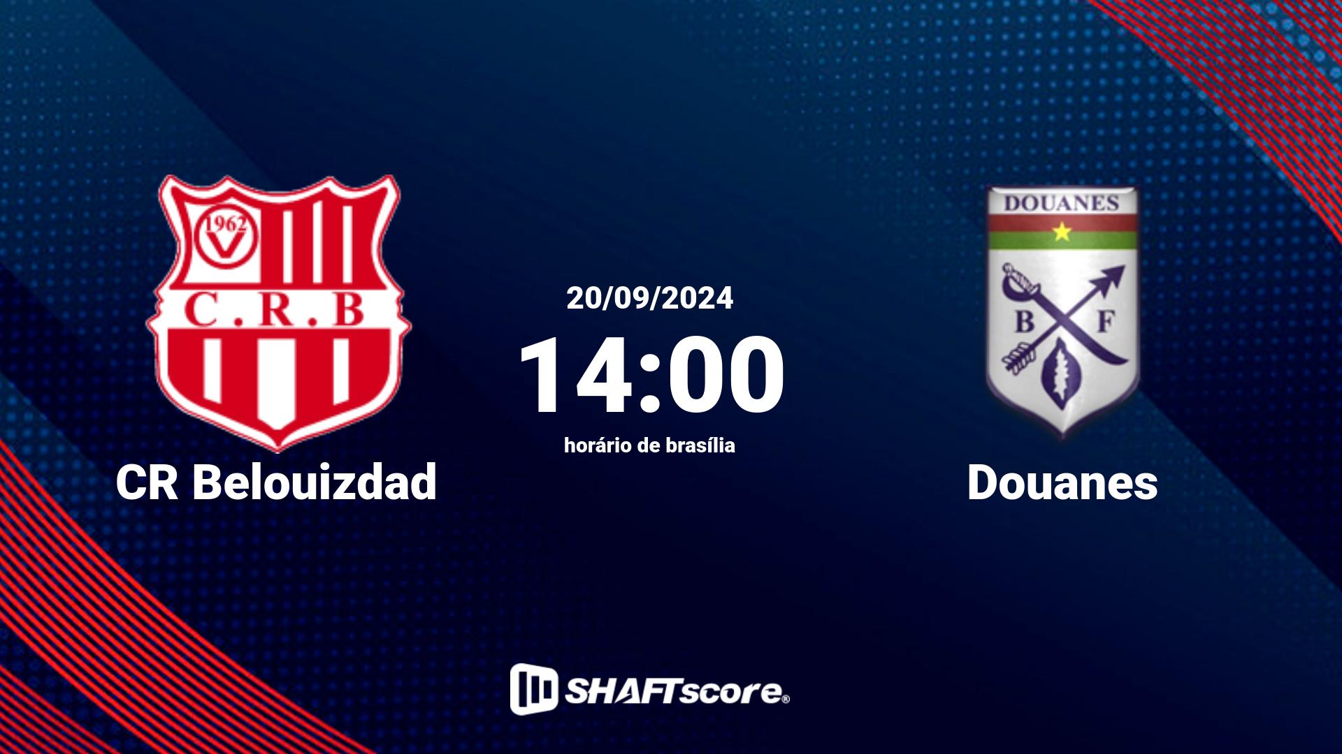 Estatísticas do jogo CR Belouizdad vs Douanes 20.09 14:00