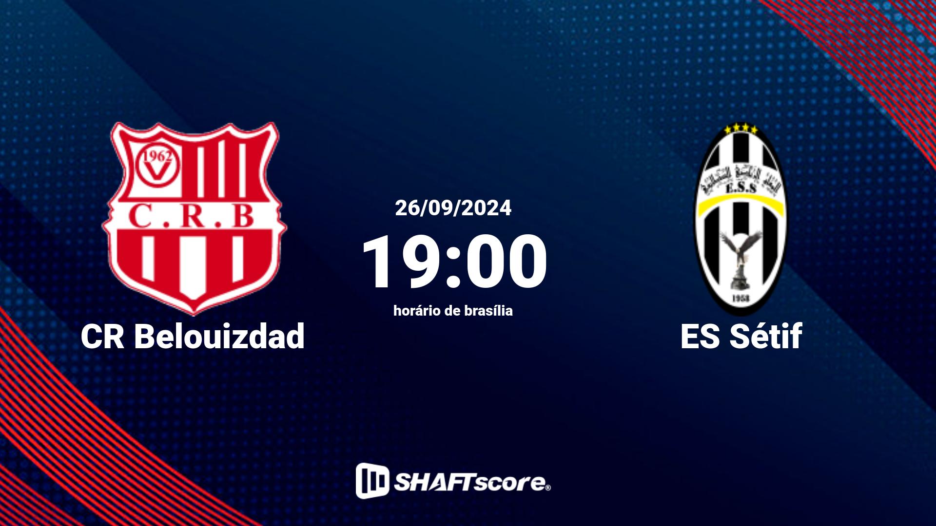 Estatísticas do jogo CR Belouizdad vs ES Sétif 26.09 19:00