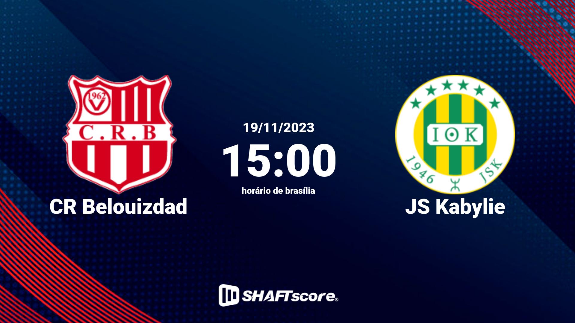 Estatísticas do jogo CR Belouizdad vs JS Kabylie 19.11 15:00