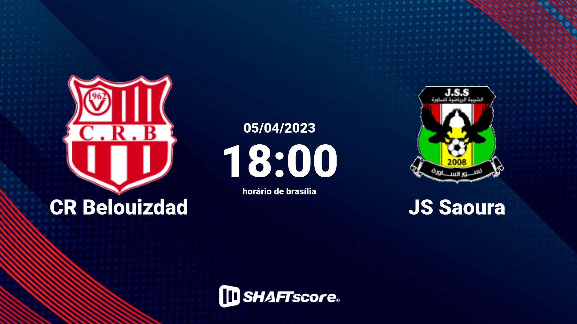 Estatísticas do jogo CR Belouizdad vs JS Saoura 05.04 18:00