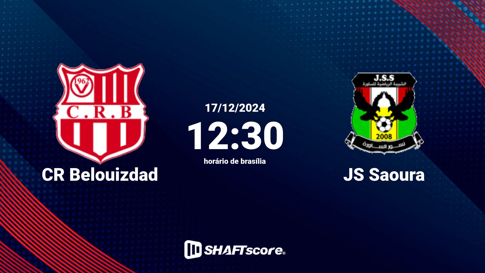 Estatísticas do jogo CR Belouizdad vs JS Saoura 17.12 12:30