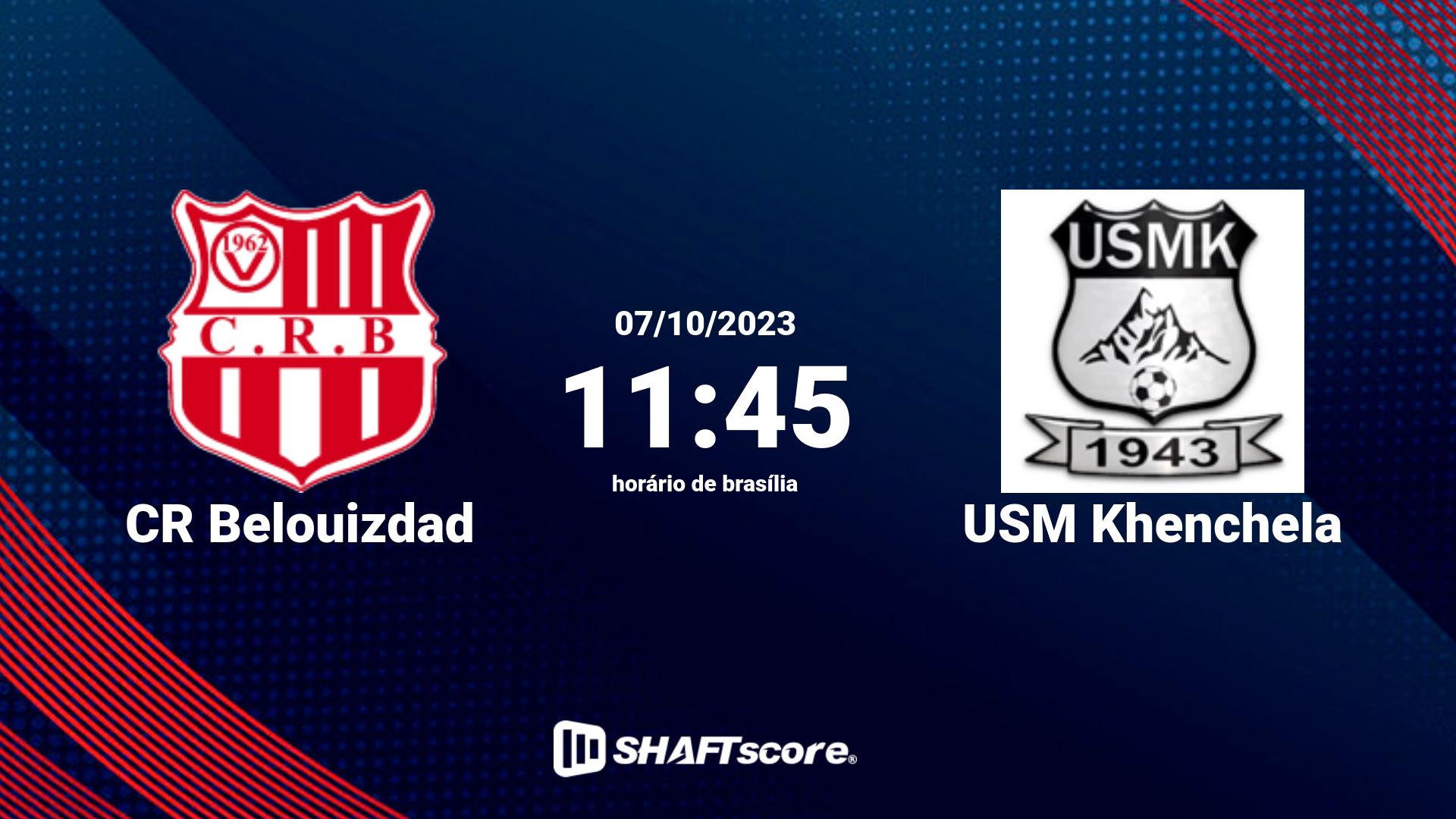 Estatísticas do jogo CR Belouizdad vs USM Khenchela 07.10 11:45