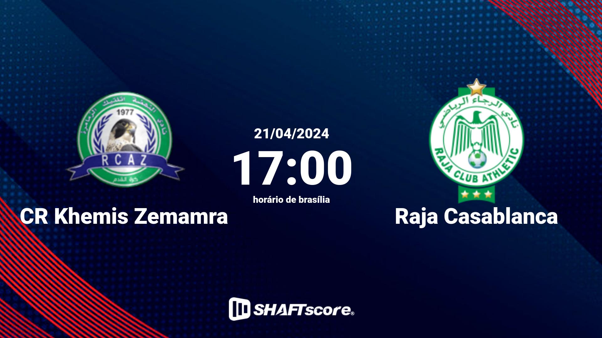 Estatísticas do jogo CR Khemis Zemamra vs Raja Casablanca 21.04 17:00