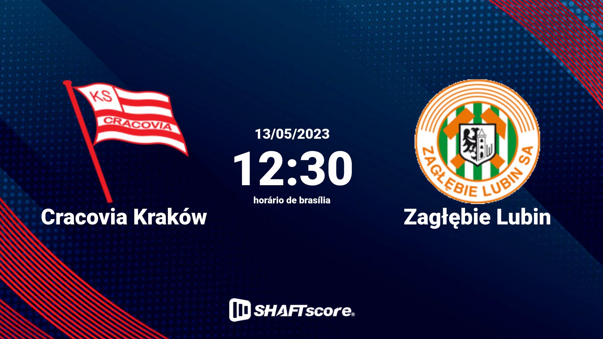 Estatísticas do jogo Cracovia Kraków vs Zagłębie Lubin 13.05 12:30