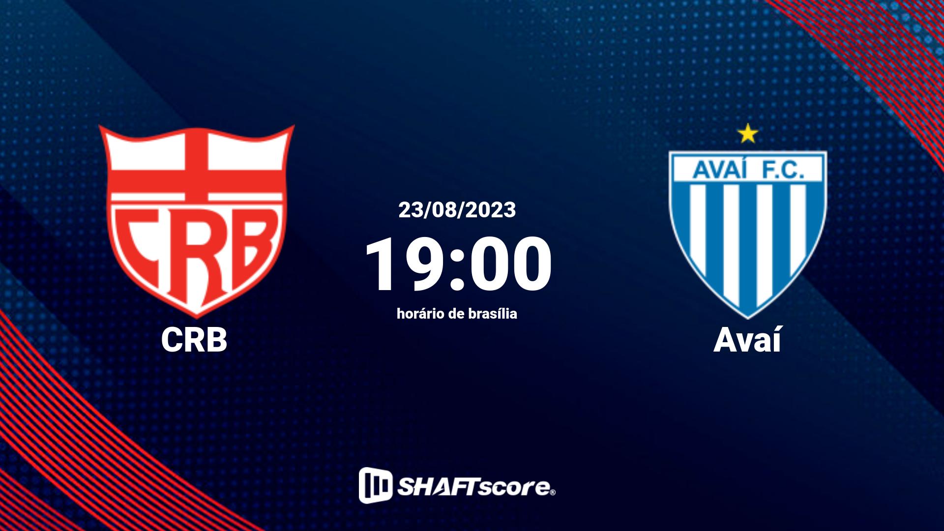 Estatísticas do jogo CRB vs Avaí 23.08 19:00