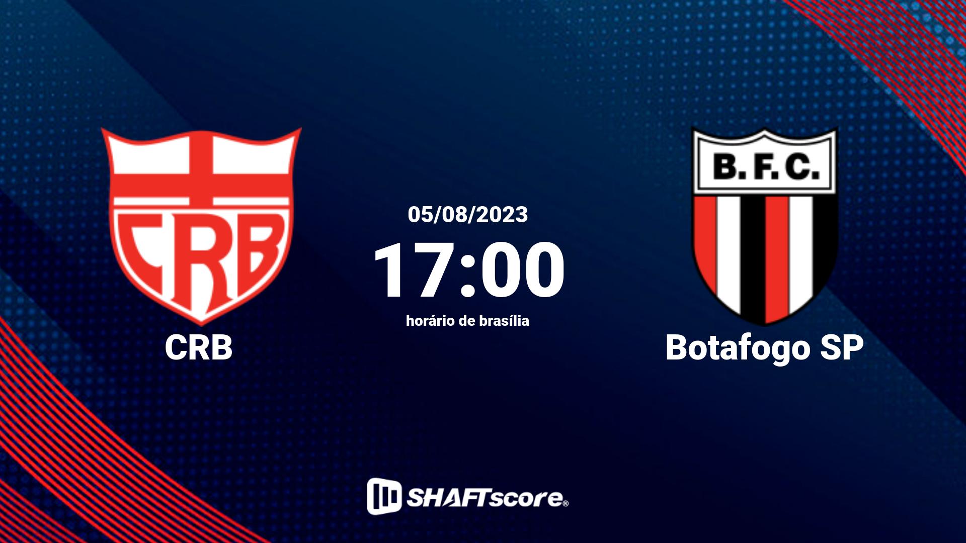 Estatísticas do jogo CRB vs Botafogo SP 05.08 17:00