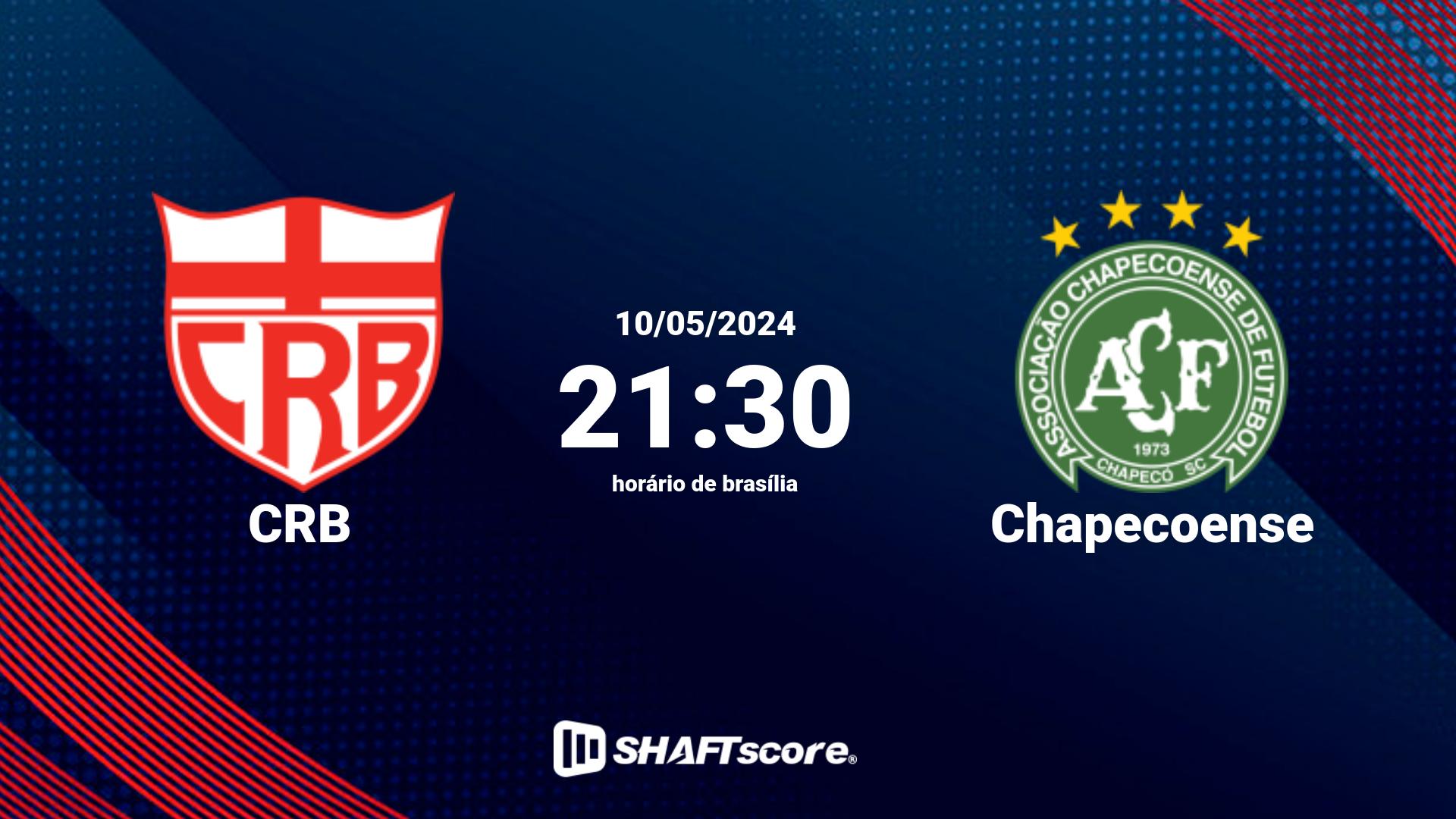 Estatísticas do jogo CRB vs Chapecoense 10.05 21:30