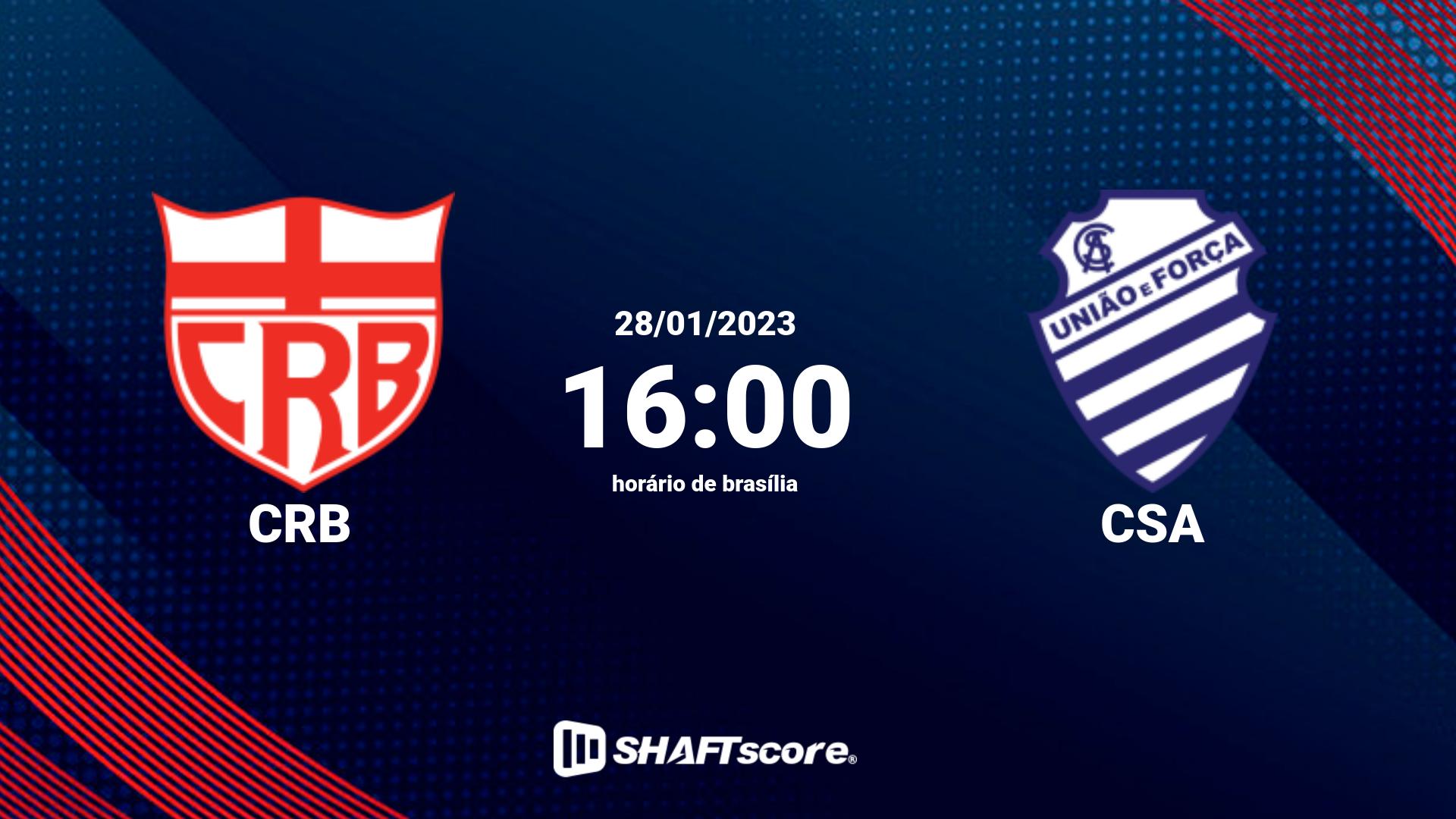 Estatísticas do jogo CRB vs CSA 28.01 16:00