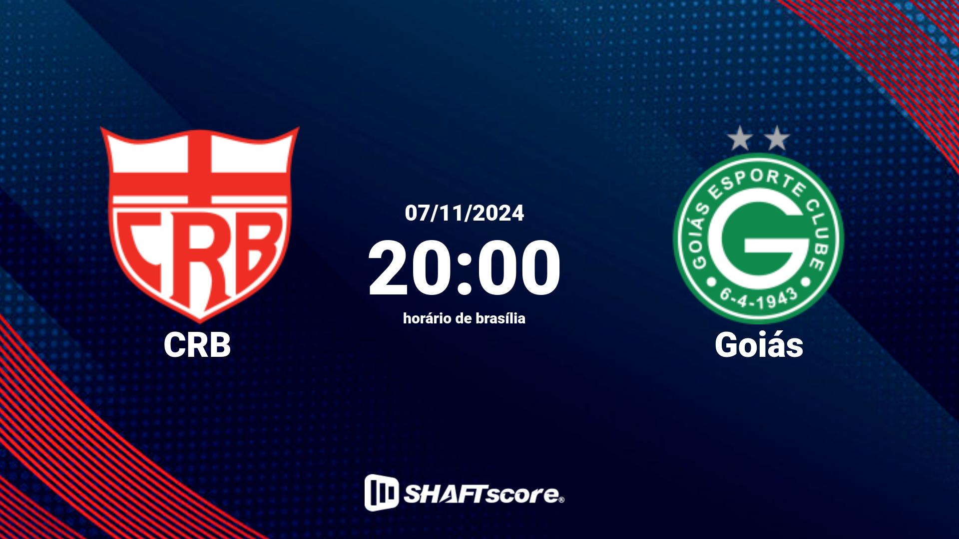 Estatísticas do jogo CRB vs Goiás 07.11 20:00