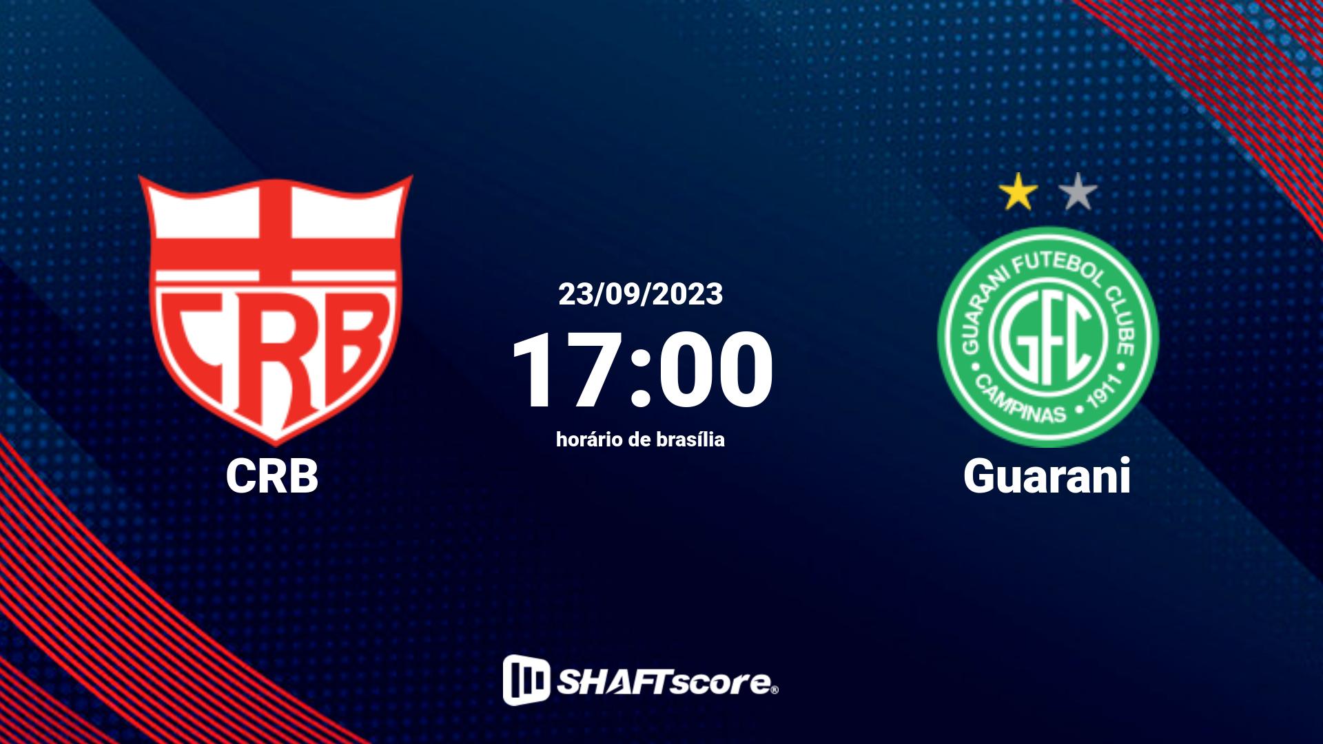 Estatísticas do jogo CRB vs Guarani 23.09 17:00