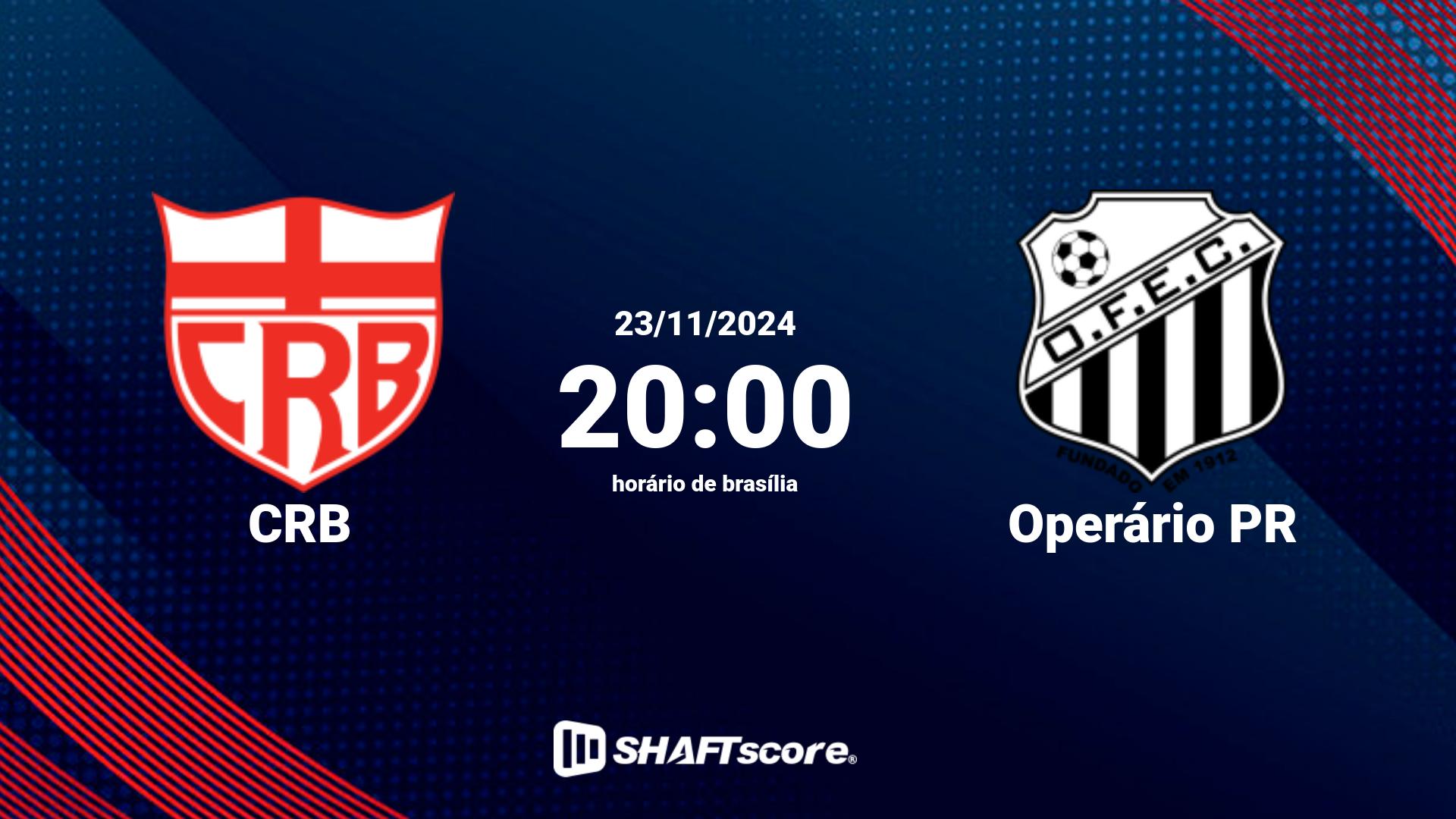 Estatísticas do jogo CRB vs Operário PR 23.11 20:00