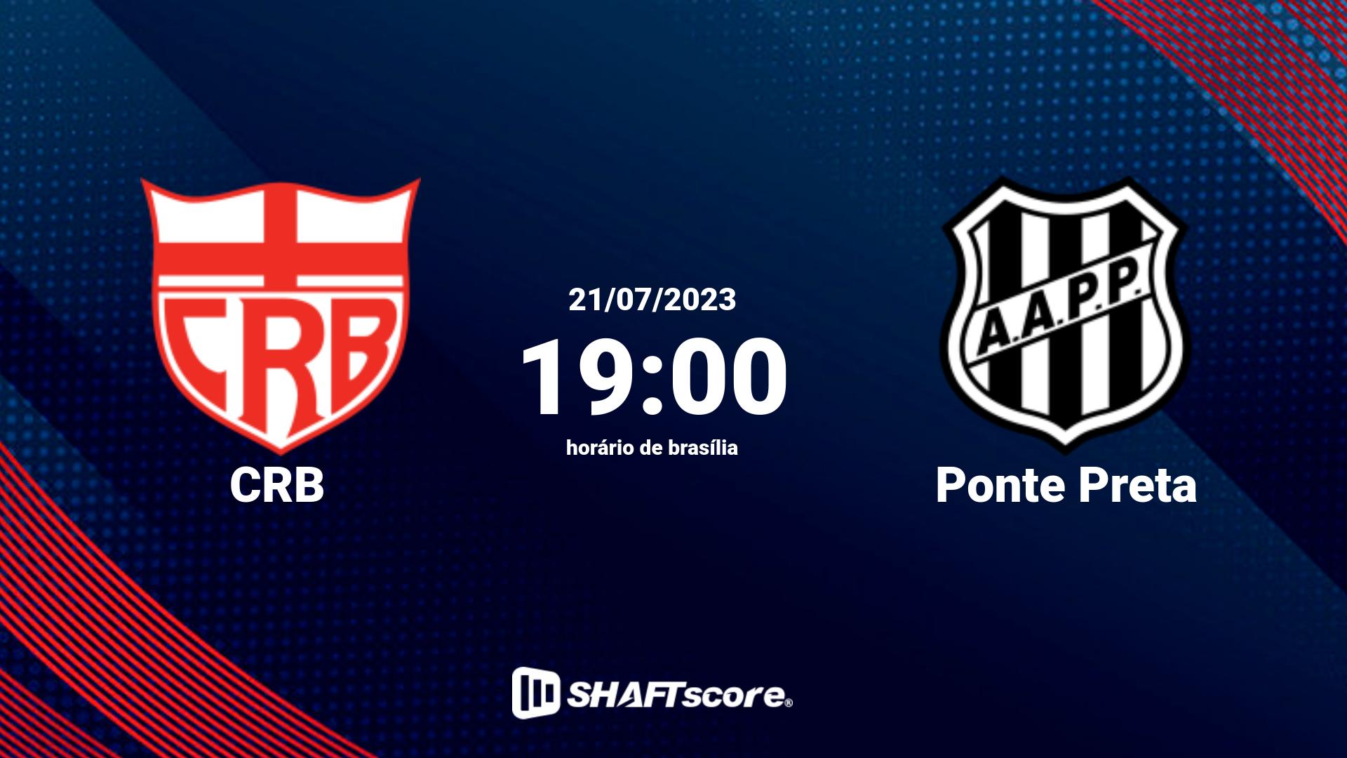 Estatísticas do jogo CRB vs Ponte Preta 21.07 19:00