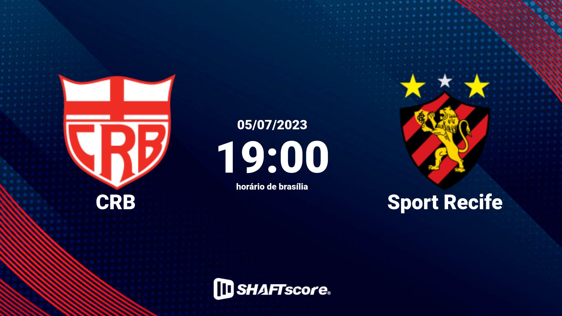 Estatísticas do jogo CRB vs Sport Recife 05.07 19:00