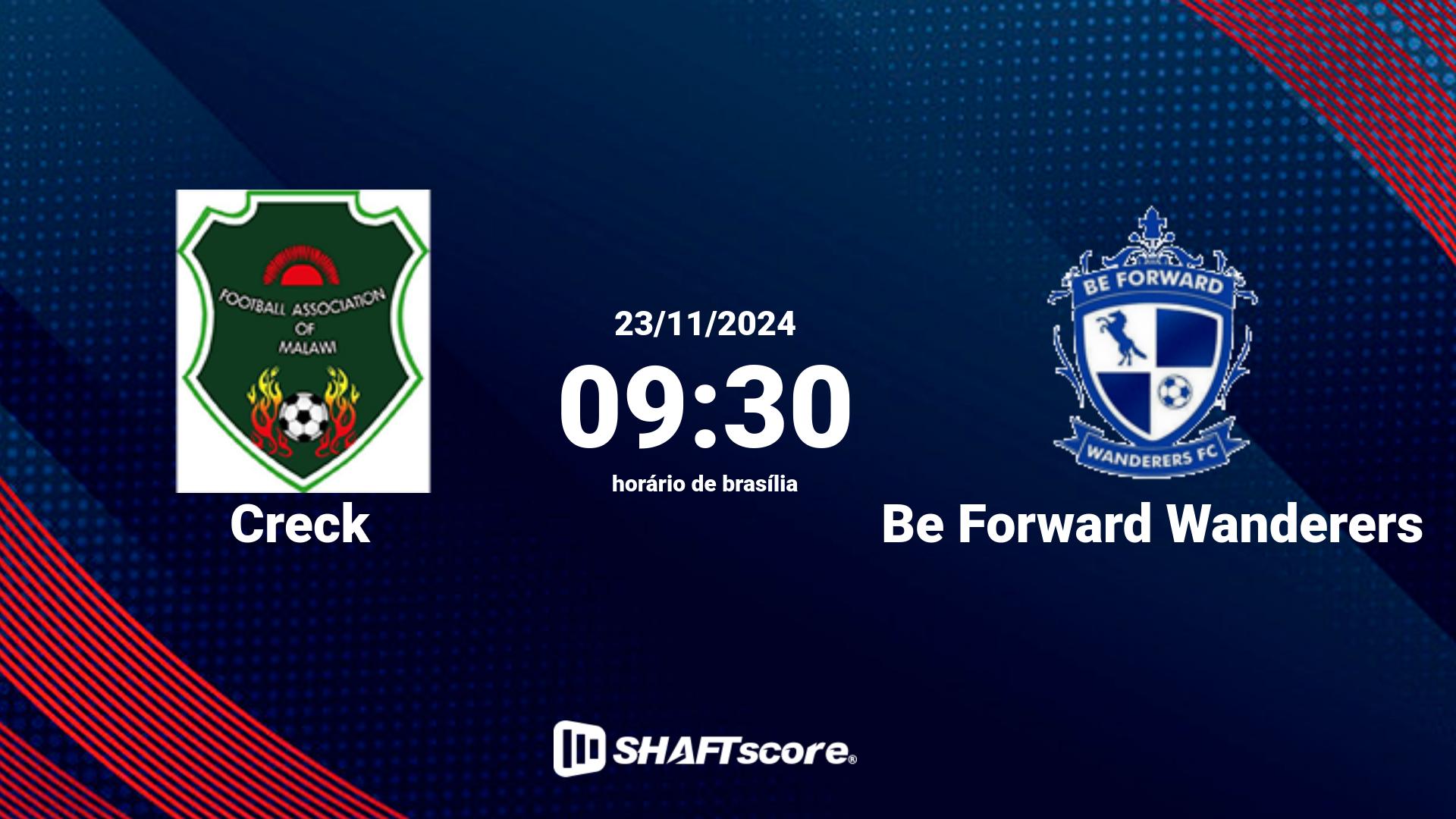 Estatísticas do jogo Creck vs Be Forward Wanderers 23.11 09:30