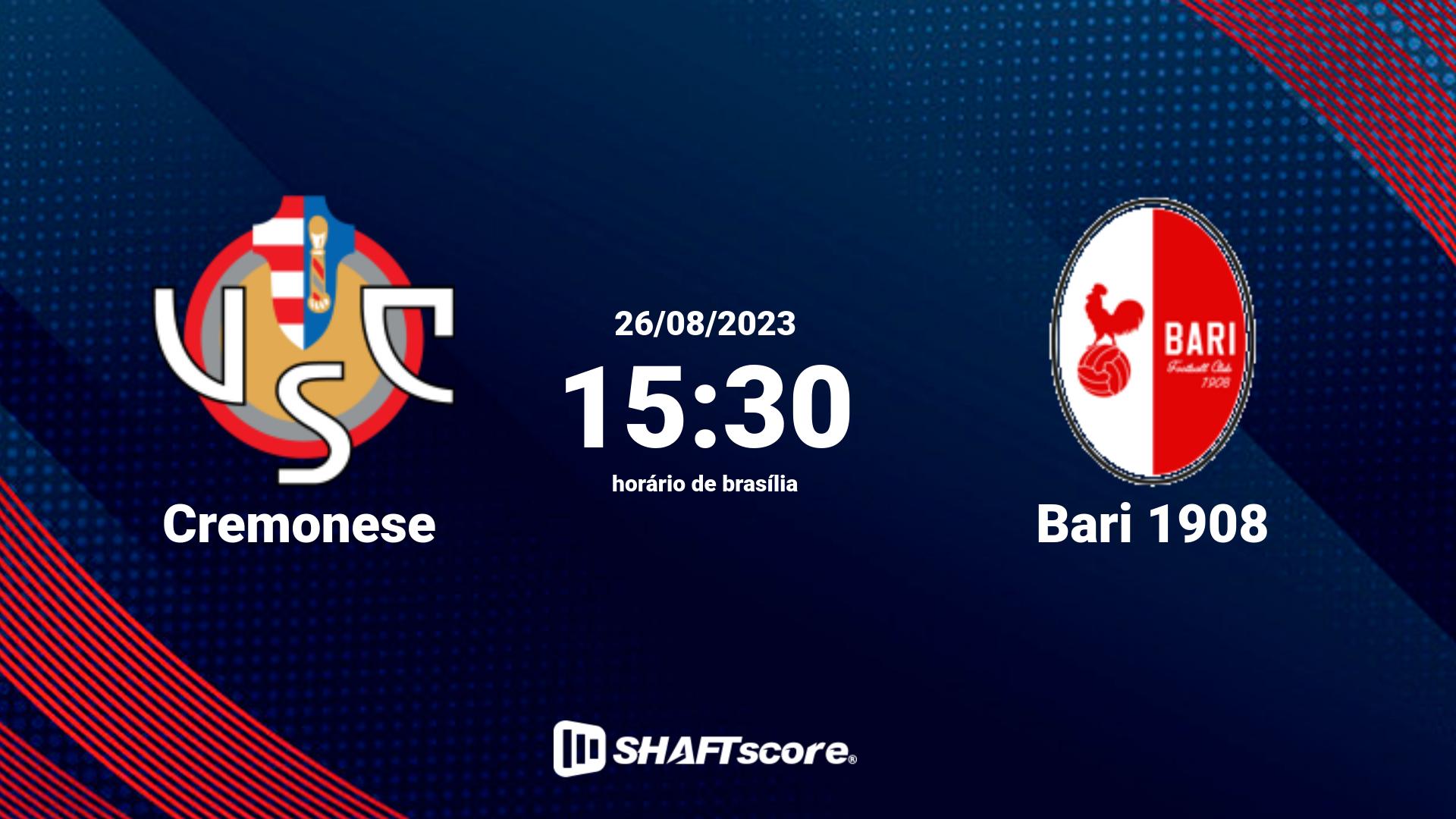 Estatísticas do jogo Cremonese vs Bari 1908 26.08 15:30