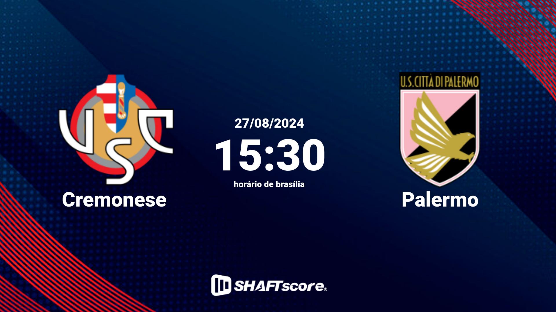 Estatísticas do jogo Cremonese vs Palermo 27.08 15:30