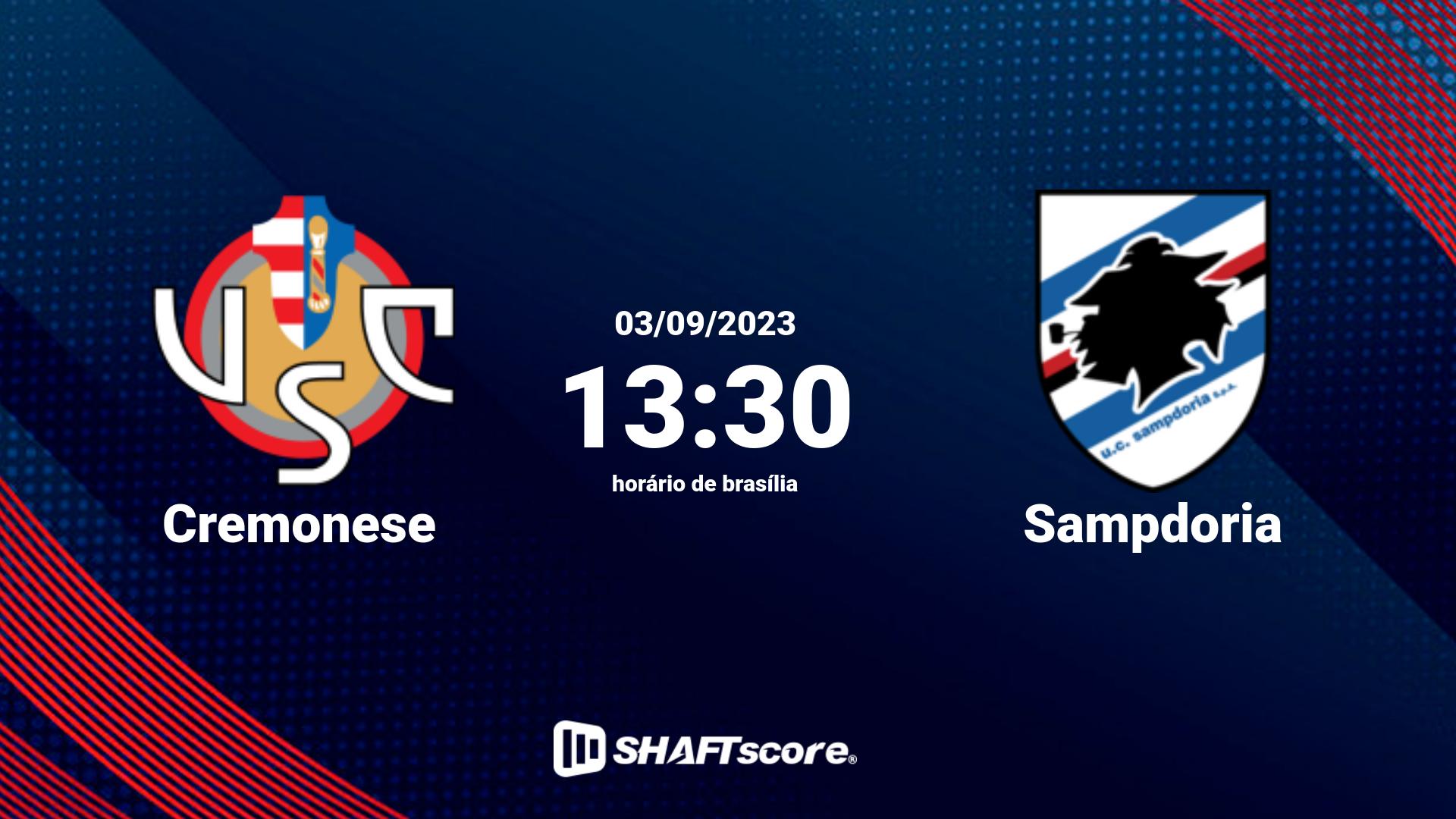 Estatísticas do jogo Cremonese vs Sampdoria 03.09 13:30