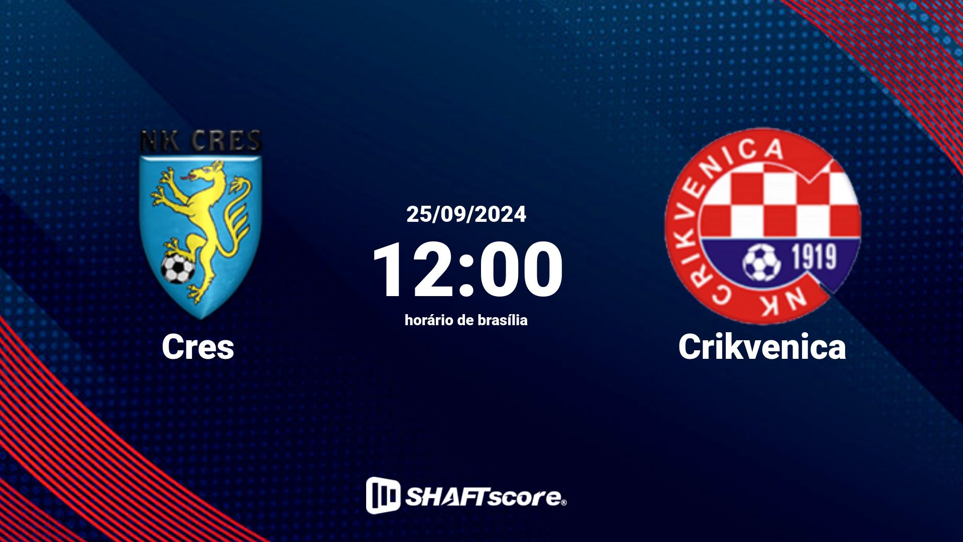 Estatísticas do jogo Cres vs Crikvenica 25.09 12:00