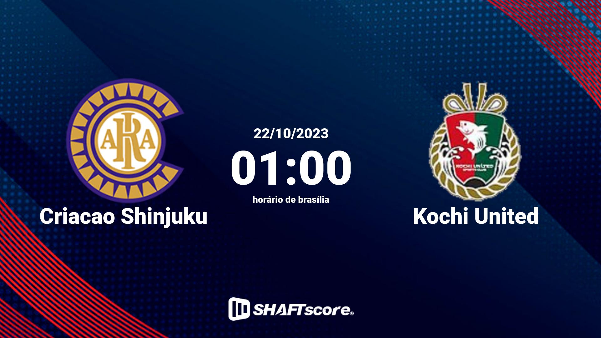 Estatísticas do jogo Criacao Shinjuku vs Kochi United 22.10 01:00