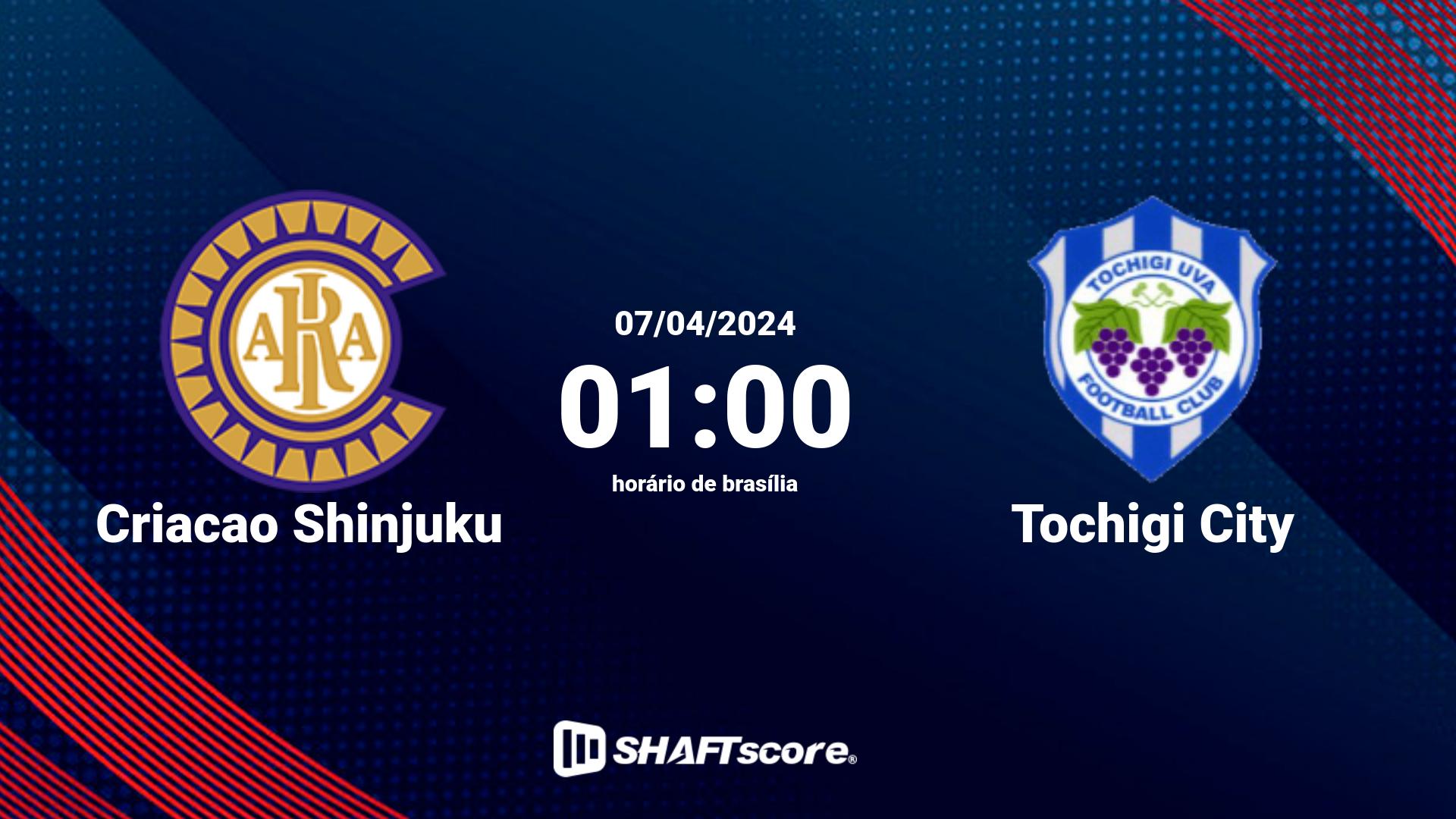 Estatísticas do jogo Criacao Shinjuku vs Tochigi City 07.04 01:00